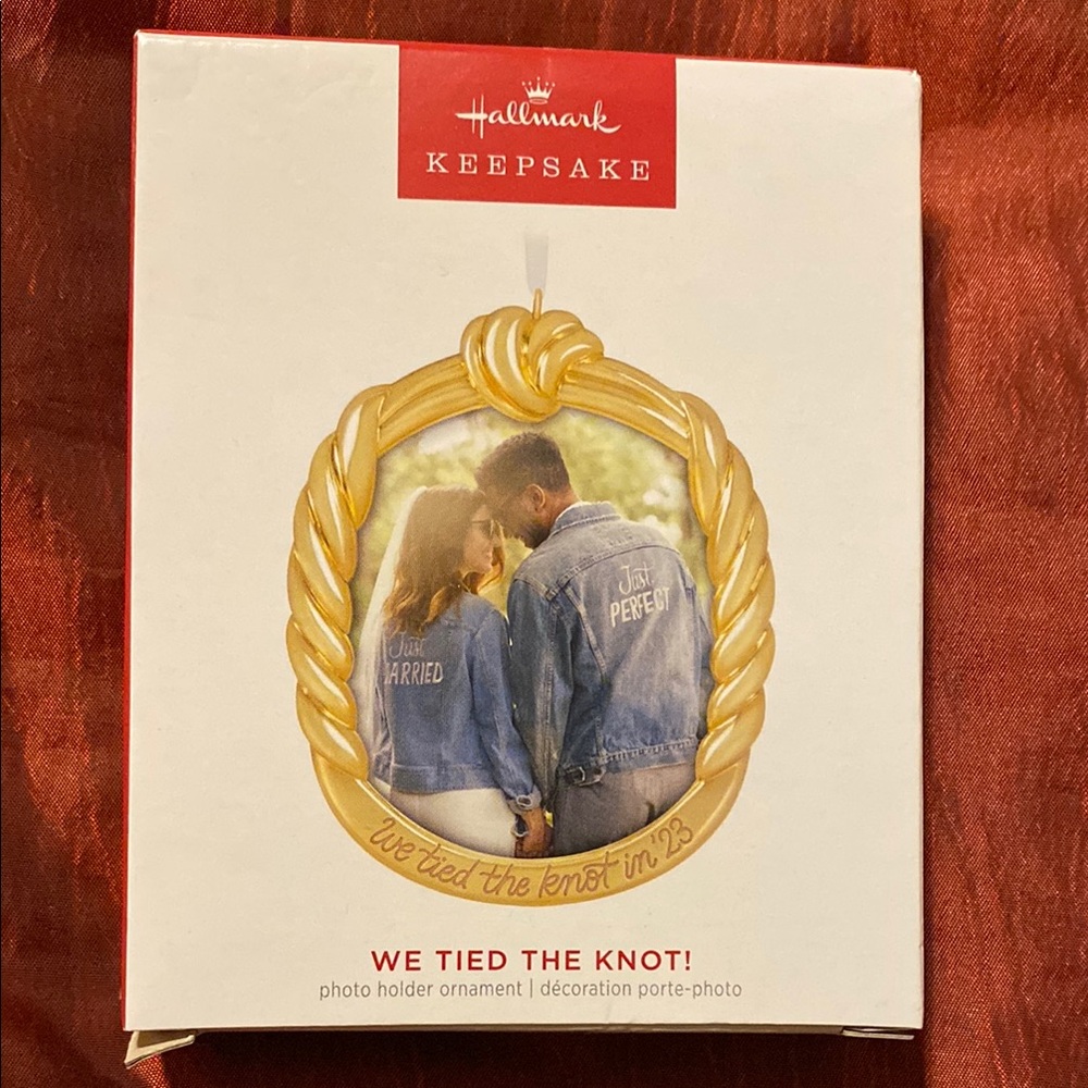 Hallmark Keepsake We Tied The Knot Photo Holder Ornament 2023 NIB